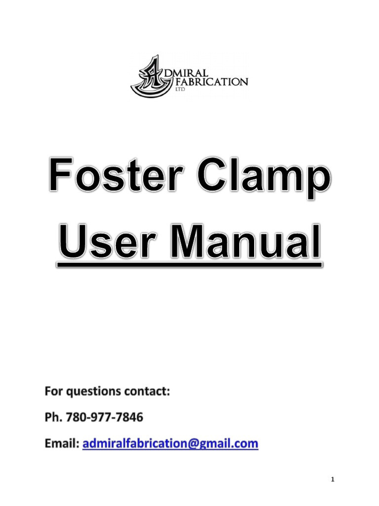 Foster Clamp User Manual | PDF | Screw | Bearing (Mechanical)