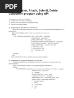 Register Attach Submit and Delete Concurrent Program Using API