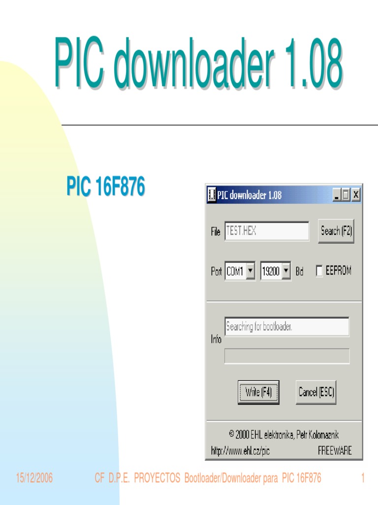 Bootloader para PIC 16F876: Guía de Uso | PDF | Microcontrolador | Arranque