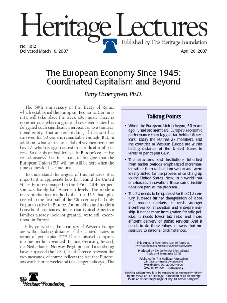 The European Economy Since 1945: Coordinated Capitalism and Beyond ...