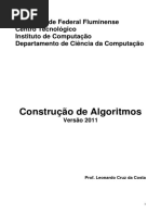 Construção de Algoritmos, V. 2011-Leonardo Cruz Costa UFF