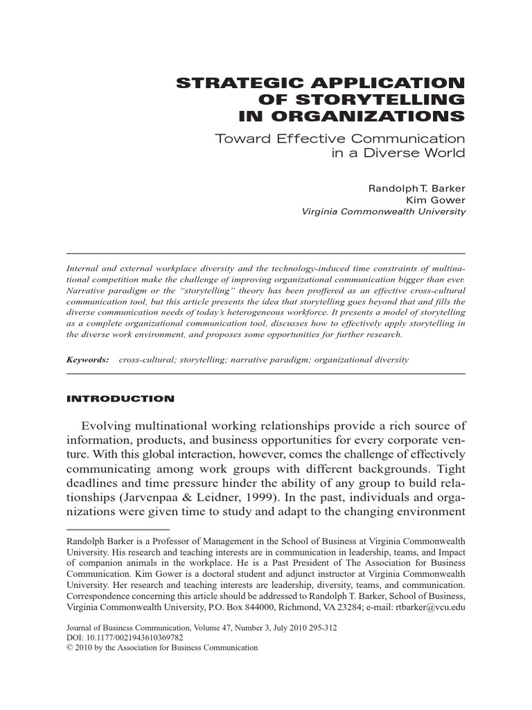 Strategic Application Storytelling | PDF | Diversity (Business ...