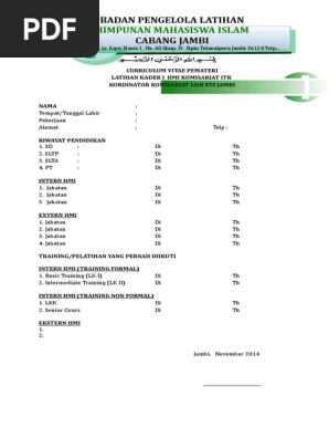 Curriculum Pemateri
