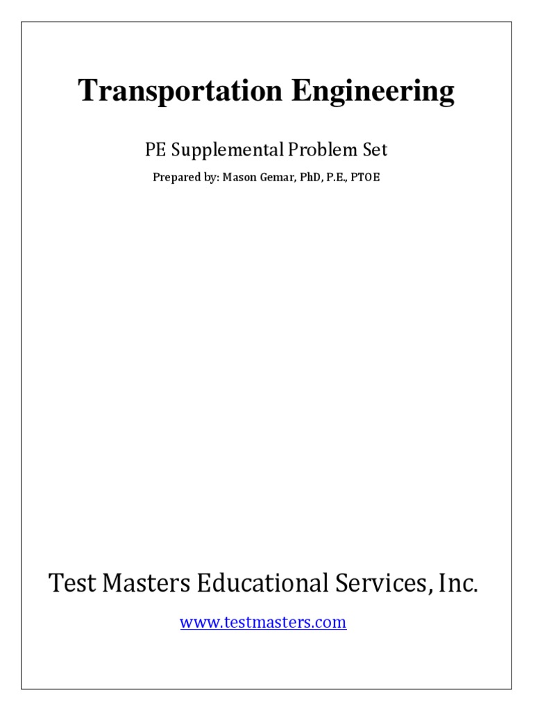 MGemar PE Exam Transportation Supplement 9 29 14 PDF | PDF | Traffic ...