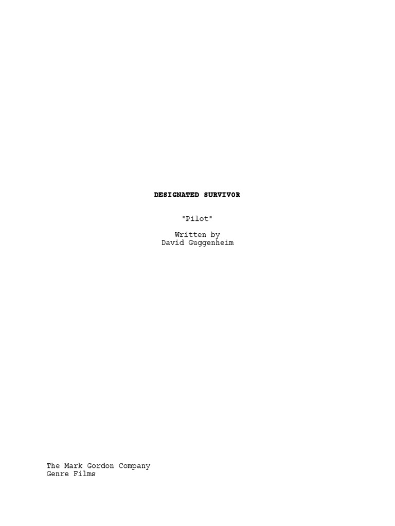Designated Survivor 1x01 Pilot PDF Government