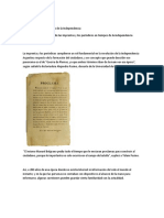 El Rol de Las Imprentas y Los Periódicos en Tiempos de La Independencia Argentina