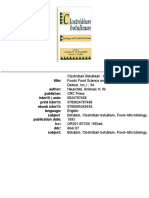 Clostridium Botulinum - Ecology and Control in Foods (1993)
