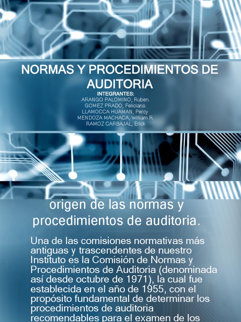 Normas y Procedimientos de Auditoría | PDF | Organización internacional ...