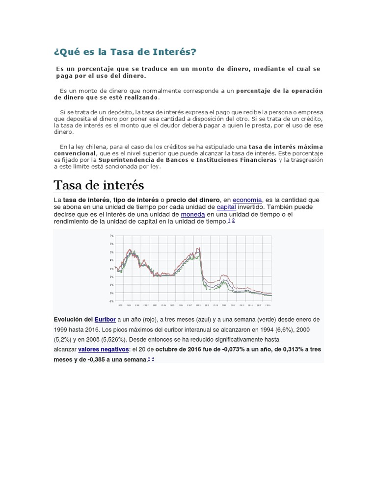 Qué Es La Tasa de Interés | PDF | Tasa de interés real | Tasas de interés