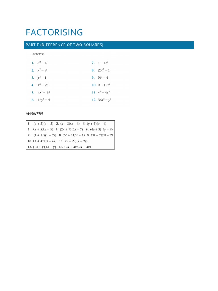 Factorising F | PDF