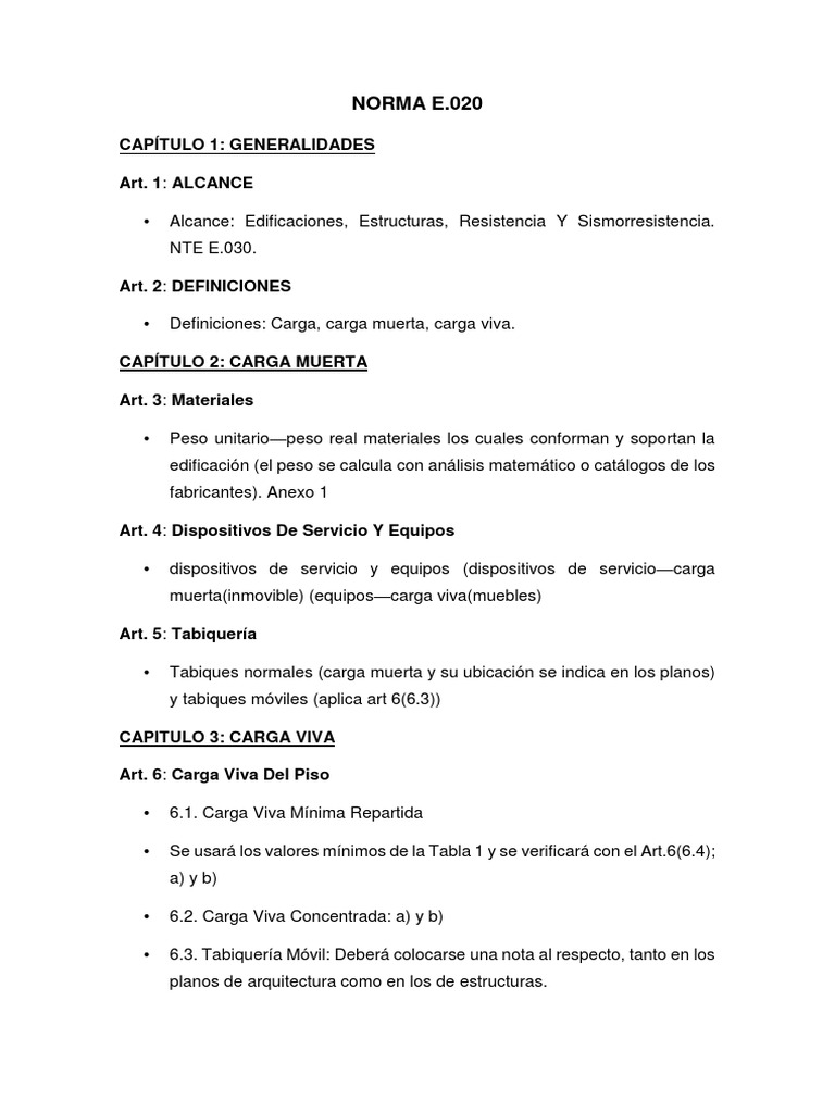 Norma E0.20 | PDF | Física Aplicada e Interdisciplinaria | Ingeniero civil