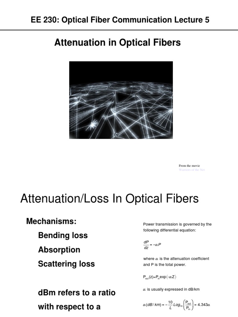 Losses in Fiber Optics | PDF | Attenuation | Optical Fiber