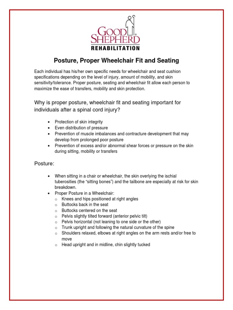 Wheelchair Posture and Fit Guide | PDF | Wheelchair | Pelvis