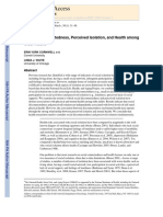 Social Disconnectedness Perceived Isolation and Health Among