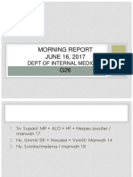 Morning Report JUNE 16, 2017 G26: Dept of Internal Medicine