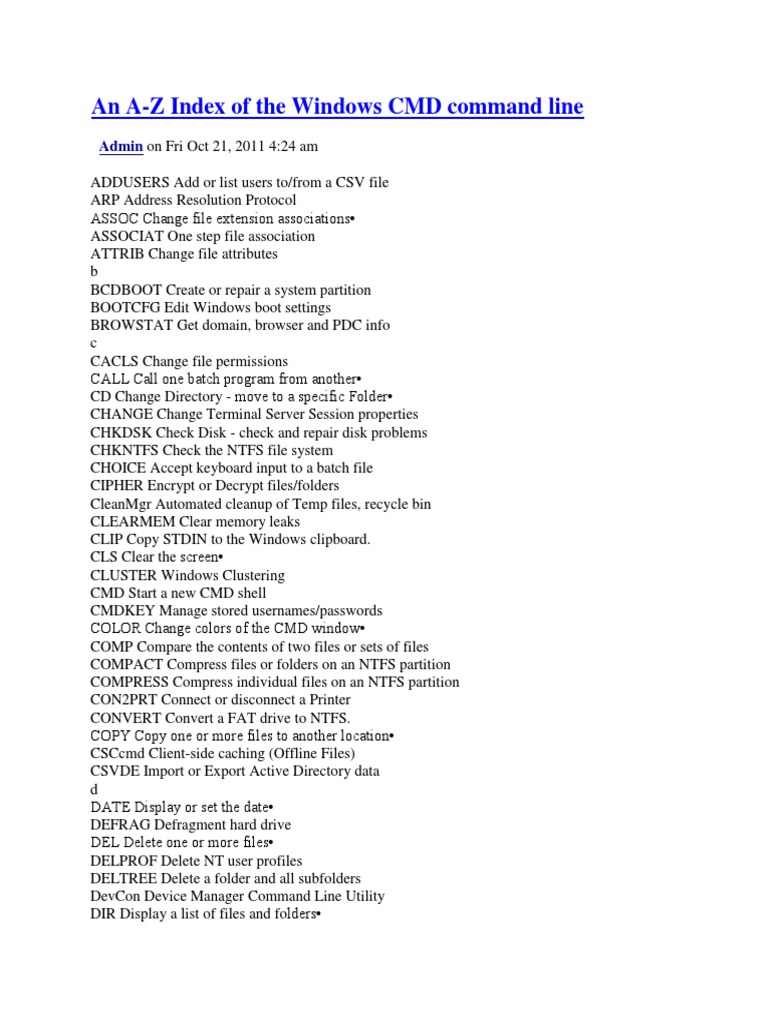 Command Window From A To Z | PDF
