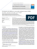 Development and Validation of A State Adult Attachment Measure SAAM - 2009 - Journal of Research in Personality PDF