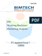 IFB Washing Machines Marketing Analysis: N V Jagadeesh Kumar T