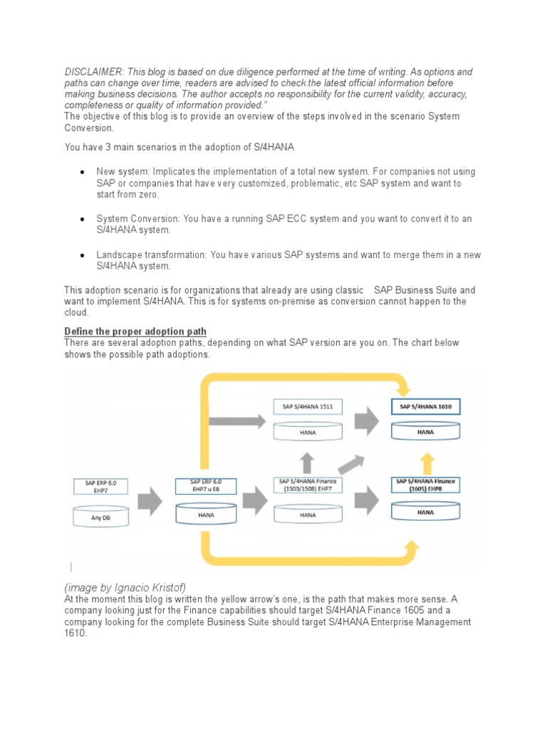 S4HANA System Conversion Overview | PDF | Sap Se | Digital Technology