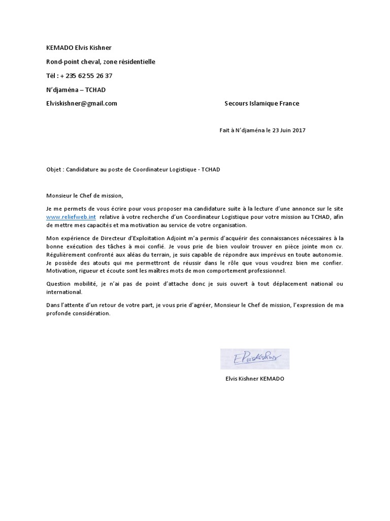Lettre De Motivation