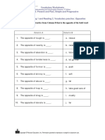 English Vocabulary worksheet 4 (Advanced level)