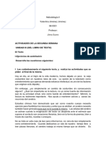 Actividades de La Segunda Semana