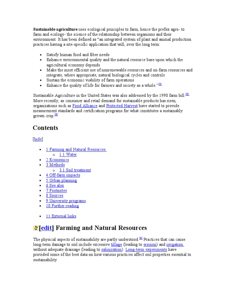 Principles of Sustainable Agriculture | PDF | Sustainable Agriculture ...