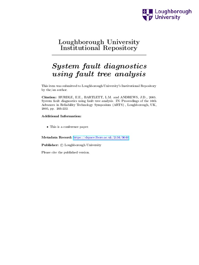 Fault Tree Diagnostics Example PDF | PDF | Engineering | Computing And ...
