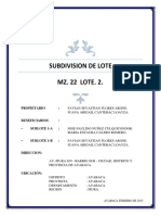 Subdivision Mz. 22 Lote 2