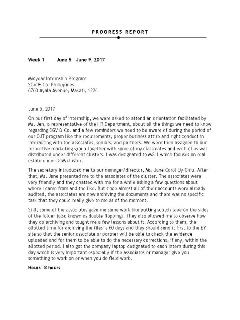 Practicum experience narrative report picture