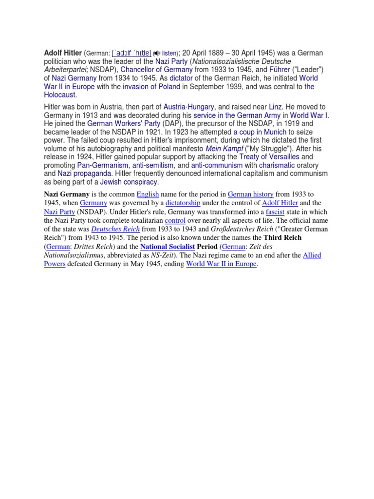 Adolf Hitler and the NSDAP Era | PDF | Politics | History