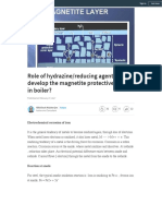 Role of Hydrazine:reducing Agent To Develop The Magnetite Protective Layer in Boiler? - Nikhilesh Mu