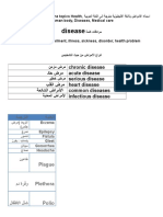اسماء الامراض باالغة الانجليزية مترجة الى اللغة العربية