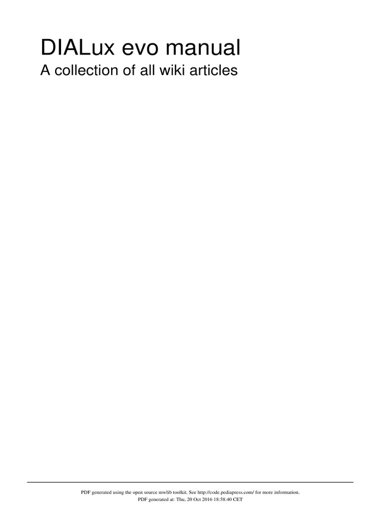 DIALux Evo User Manual Overview | PDF | Lighting | 64 Bit Computing