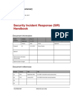 Security Incident Response (SIR) Handbook