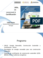 11 Energía Renovable, Construcción Sostenible y Certificación Parte I - Isabel Santos