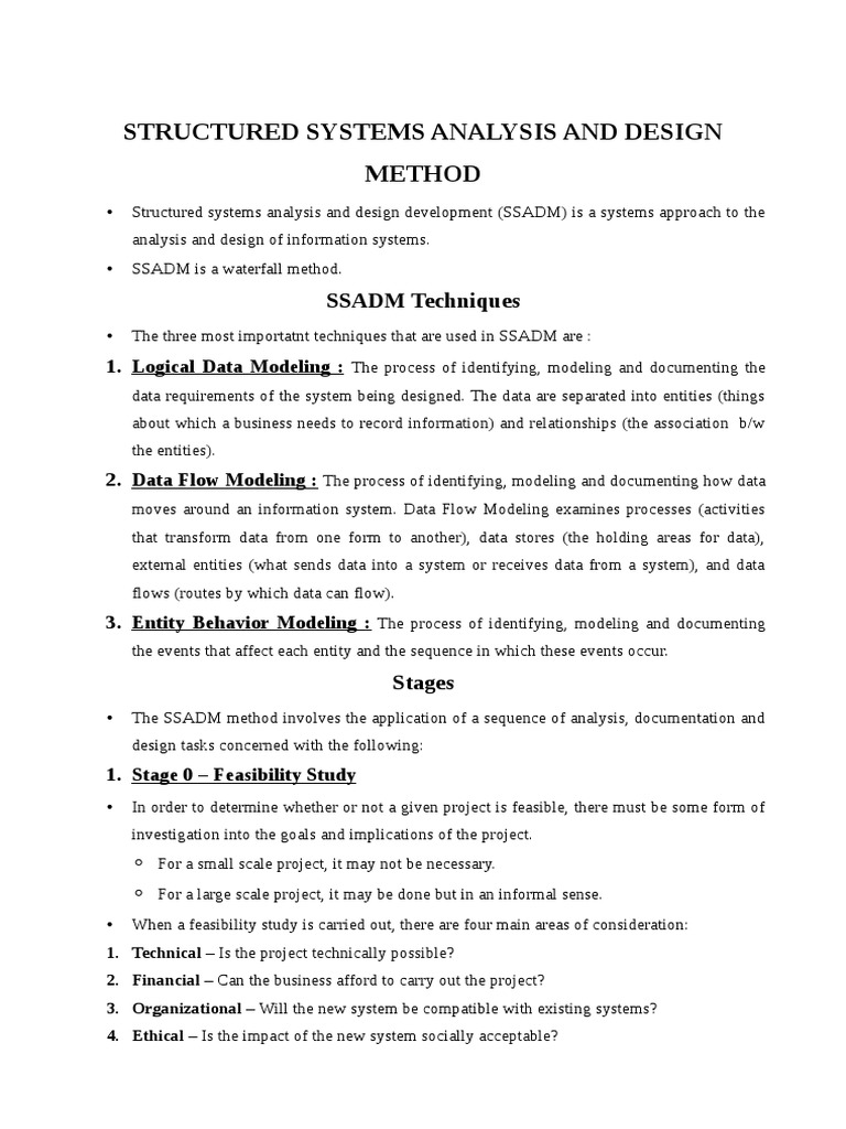 Structured Systems Analysis and Design Method | PDF