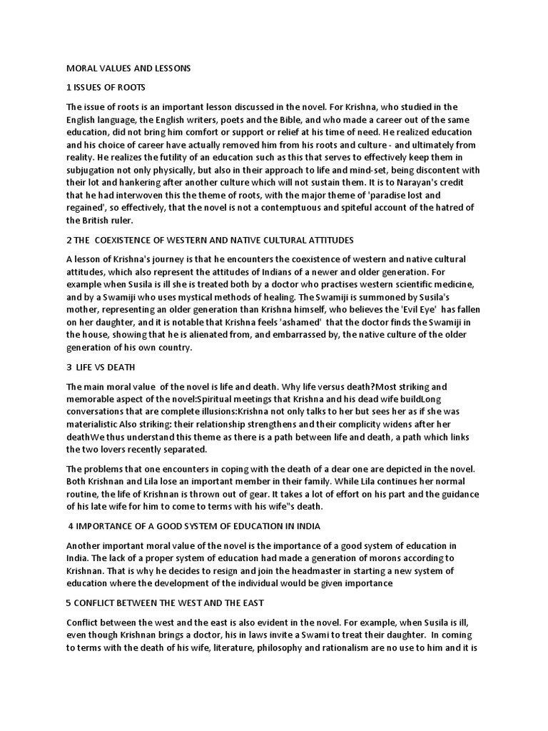 Moral Values And Literature Review