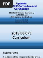 2018 CpE Curriculum and Certification Updates