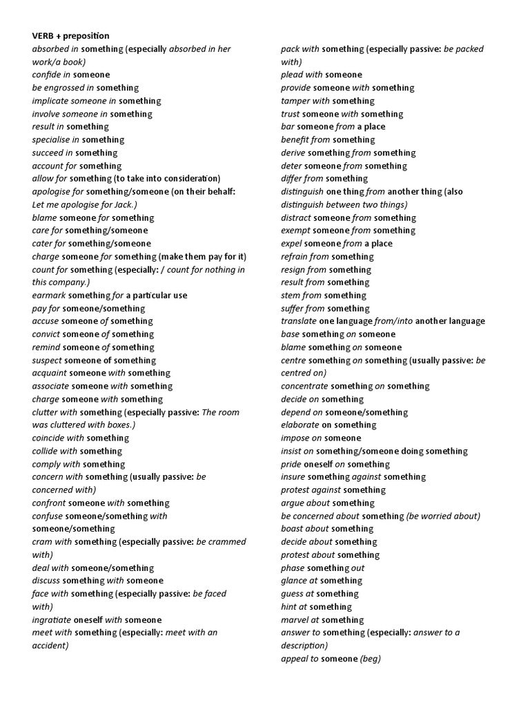 Dependent Prepositions | PDF | Onomastics | Linguistics