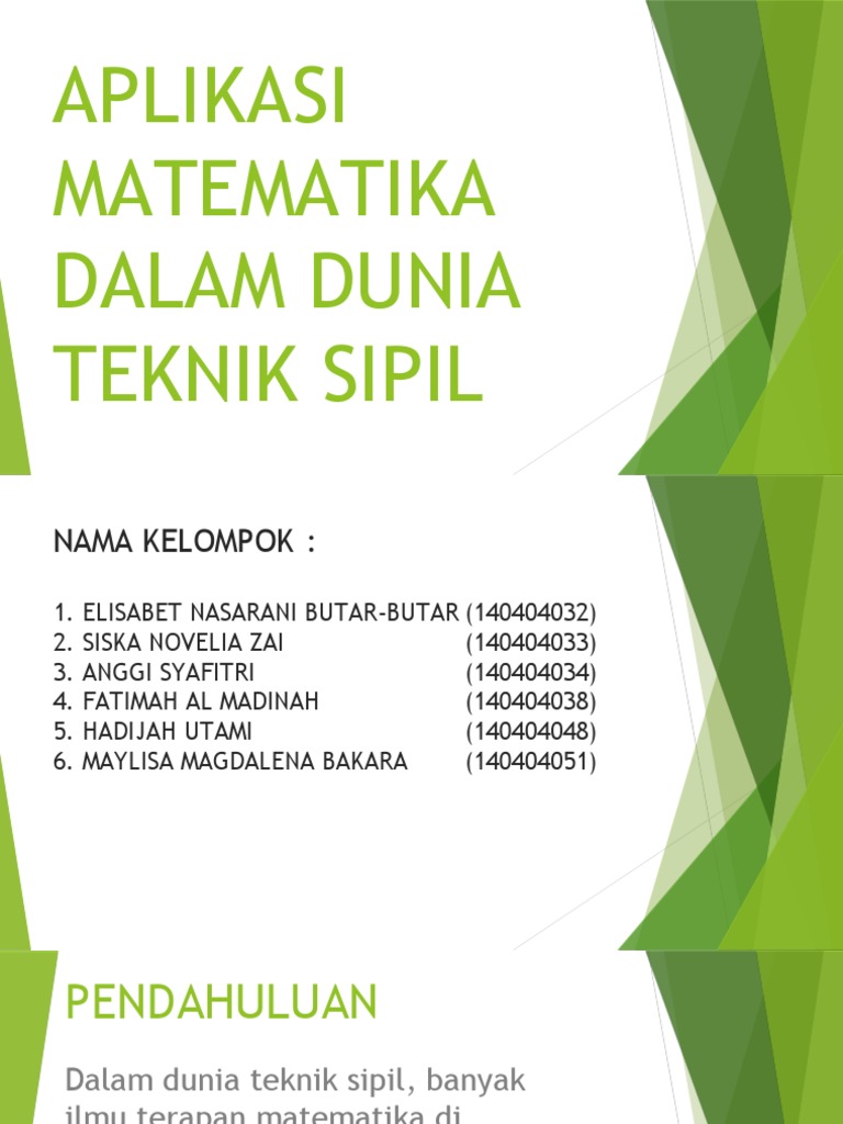 Aplikasi Matematika Dalam Dunia Teknik Sipil