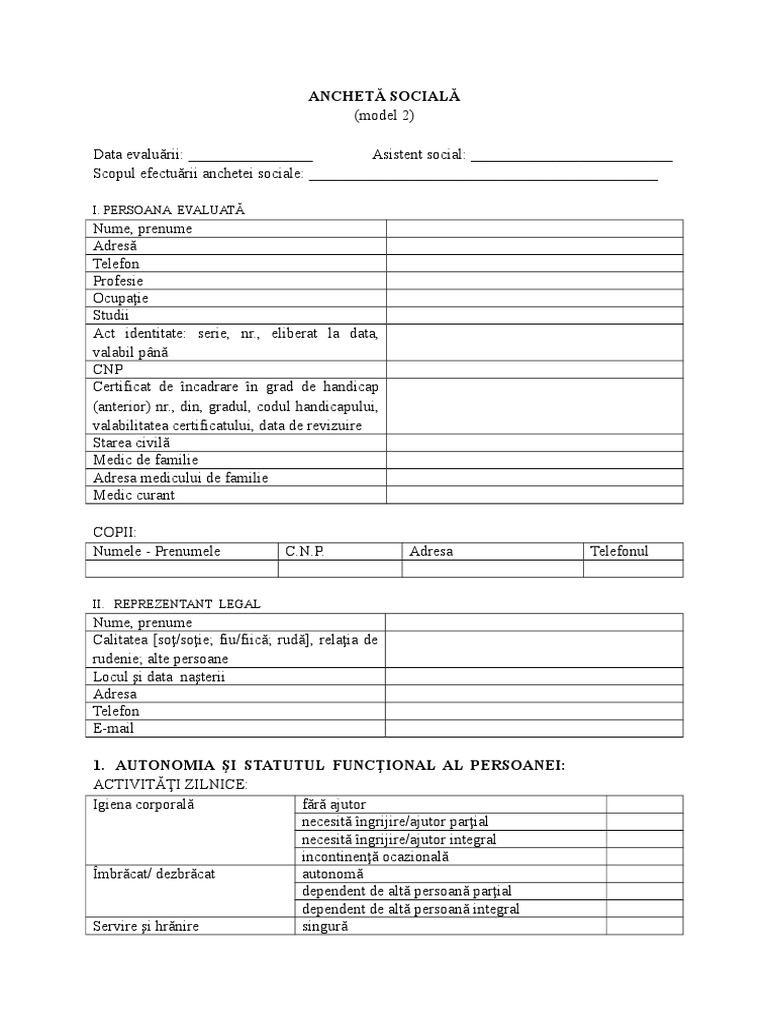 Anchetă Socială Model 2 Pdf