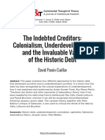 The Indebted Creditors: Colonialism, Underdevelopment and The Invaluable Value of The Historic Debt