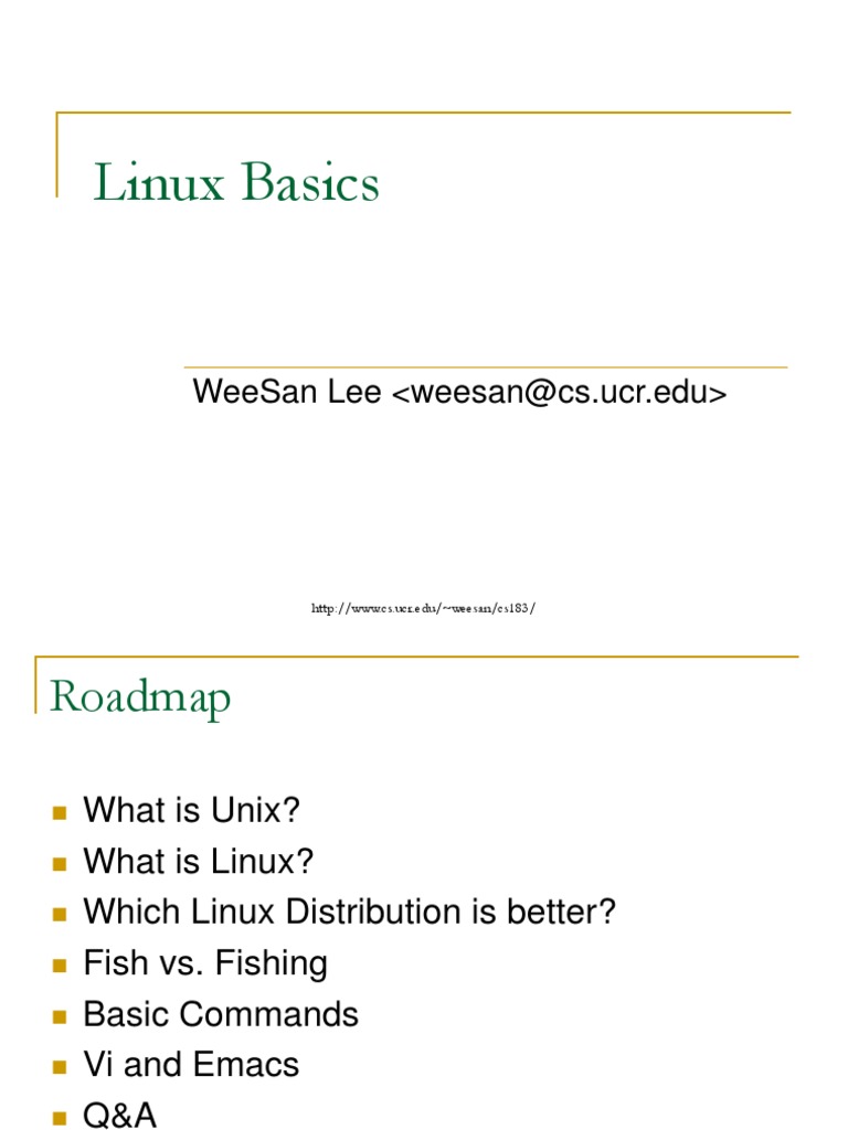 Linux Basics: Weesan Lee | PDF | Linux | Unix
