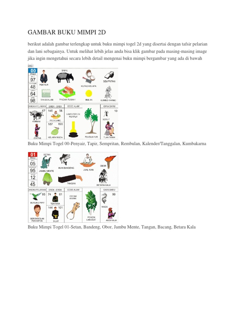 Gambar Buku Mimpi 2d Pdf