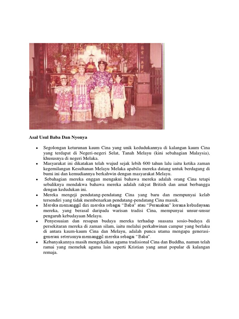 Asal Usul Baba Dan Nyonya