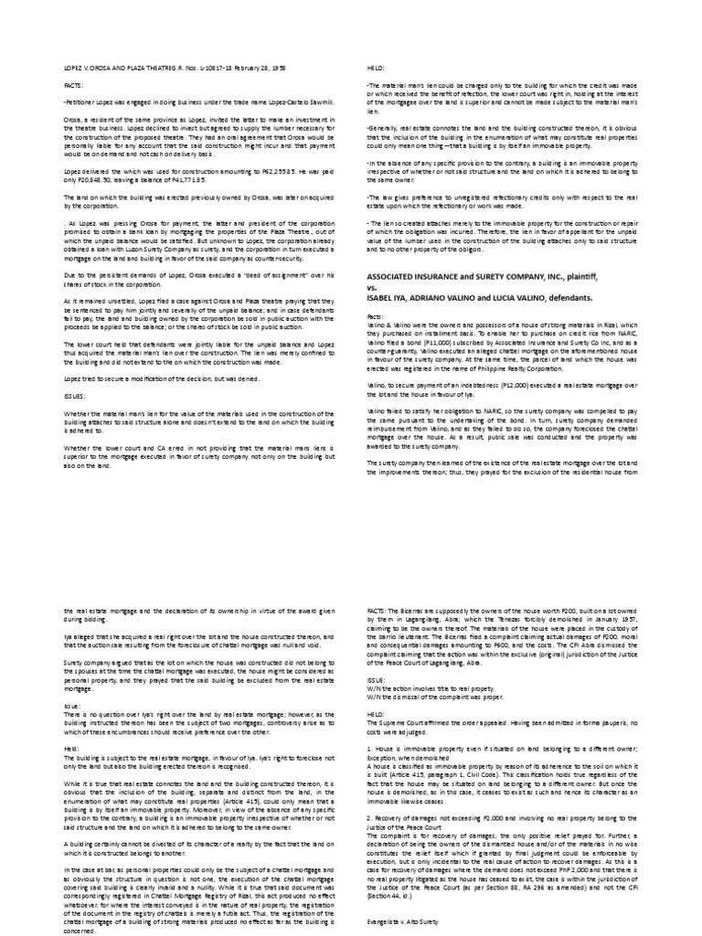 Lien Preferences in Property Disputes Determining Whether a Material