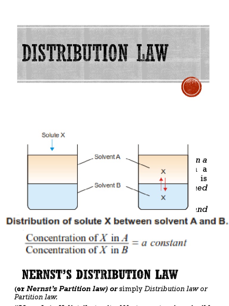 Distribution Law Solution Solubility