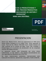 Incremento de La Productividad Y Optimización Del Proceso Productivo de Mina Con Indicadores de Gestion Y Operacion" Mina San Cristóbal