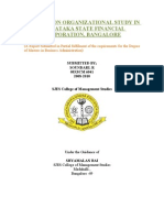 A Report On Organizational Study in Karnataka State Financial Corporation, Bangalore